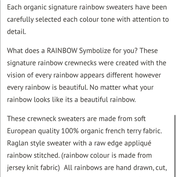 Ethically sewn made in Canada Rainbow Sweater - Picture 5 of 6